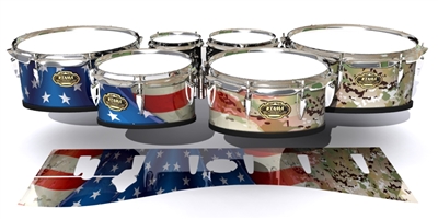 Tama Marching Tenor Drum Slips - Patriotic Camo Fade