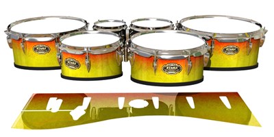 Tama Marching Tenor Drum Slips - Phoenix Fire (Yellow) (Orange)