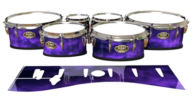 Tama Marching Tenor Drum Slips - Purple Smokey Clouds (Themed)