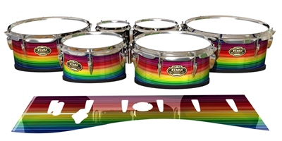 Tama Marching Tenor Drum Slips - Rainbow Stripes (Themed)