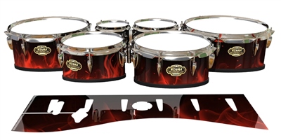 Tama Marching Tenor Drum Slips - Red Flames (Themed)