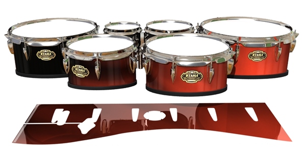 TAMAページ Tama Marching Tenor Drum Slips - Red Light Rays (Themed)