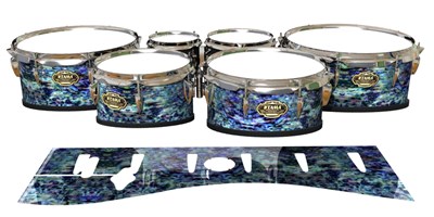 Tama Marching Tenor Drum Slips - Seabed Abalone (Blue) (Aqua)