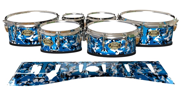 Tama Marching Tenor Drum Slips - Sky Blue Traditional Camouflage (Blue)