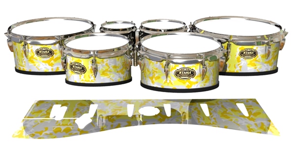 Tama Marching Tenor Drum Slips - Solar Blizzard Traditional Camouflage (Yellow)