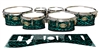 Tama Marching Tenor Drum Slips - Wave Brush Strokes Aqua and Black (Green) (Blue)