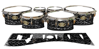 Tama Marching Tenor Drum Slips - Wave Brush Strokes Grey and Black (Neutral)