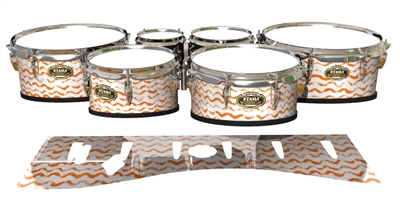 Tama Marching Tenor Drum Slips - Wave Brush Strokes Orange and White (Orange)