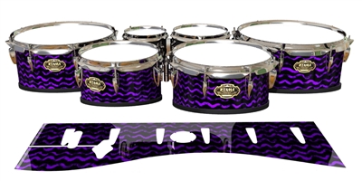 Tama Marching Tenor Drum Slips - Wave Brush Strokes Purple and Black (Purple)