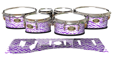 Tama Marching Tenor Drum Slips - Wave Brush Strokes Purple and White (Purple)