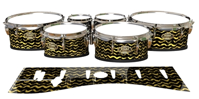 Tama Marching Tenor Drum Slips - Wave Brush Strokes Yellow and Black (Yellow)