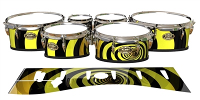 Tama Marching Tenor Drum Slips - Yellow Vortex Illusion (Themed)