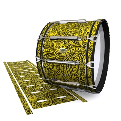 Yamaha 8200 Field Corps Bass Drum Slip - Gold Paisley (Themed)