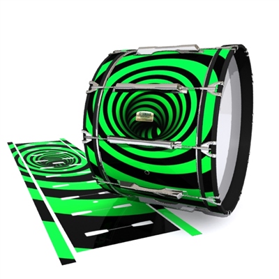 Yamaha 8200 Field Corps Bass Drum Slip - Green Vortex Illusion (Themed)