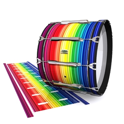 Yamaha 8200 Field Corps Bass Drum Slip - Rainbow Stripes (Themed)