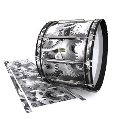 Yamaha 8200 Field Corps Bass Drum Slip - Silver Gears(Themed)