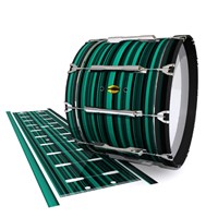 Yamaha 8300 Field Corps Bass Drum Slip - Aqua Horizon Stripes (Aqua)