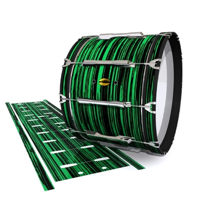 Yamaha 8300 Field Corps Bass Drum Slip - Chaos Brush Strokes Green and Black (Green)