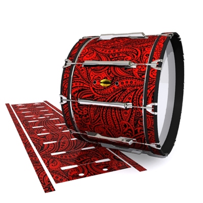 Yamaha 8300 Field Corps Bass Drum Slip - Deep Red Paisley (Themed)