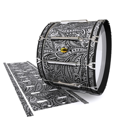 Yamaha 8300 Field Corps Bass Drum Slip - Grey Paisley (Themed)