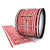 Yamaha 8300 Field Corps Bass Drum Slip - Lateral Brush Strokes Red and White (Red)