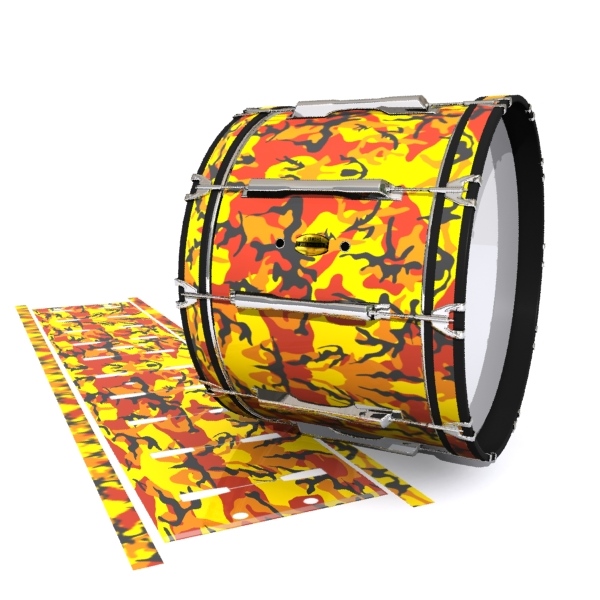 Yamaha 8300 Field Corps Bass Drum Slip - November Fall Traditional Camouflage (Red) (Yellow)