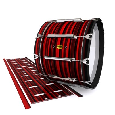 Yamaha 8300 Field Corps Bass Drum Slip - Red Horizon Stripes (Red)