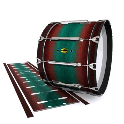 Yamaha 8300 Field Corps Bass Drum Slip - Red River Fade (Red) (Aqua)