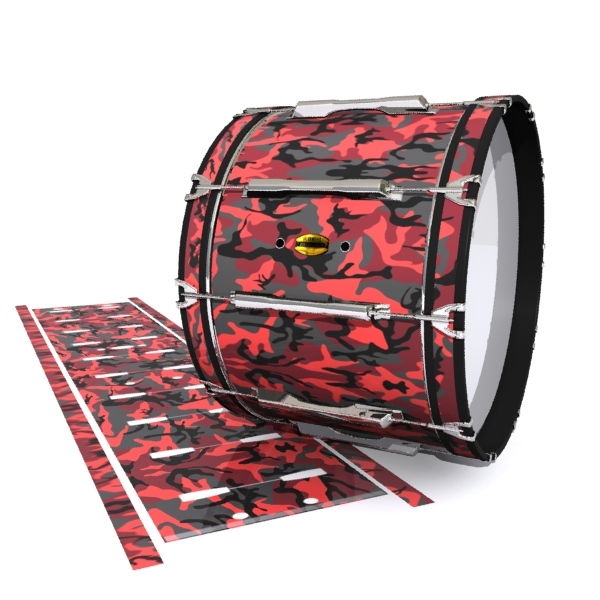 Yamaha 8300 Field Corps Bass Drum Slip - Red Slate Traditional Camouflage (Red)