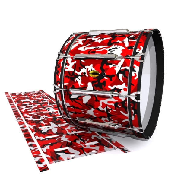 Yamaha 8300 Field Corps Bass Drum Slip - Serious Red Traditional Camouflage (Red)