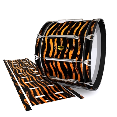 Yamaha 8300 Field Corps Bass Drum Slip - Wave Brush Strokes Orange and Black (Orange)