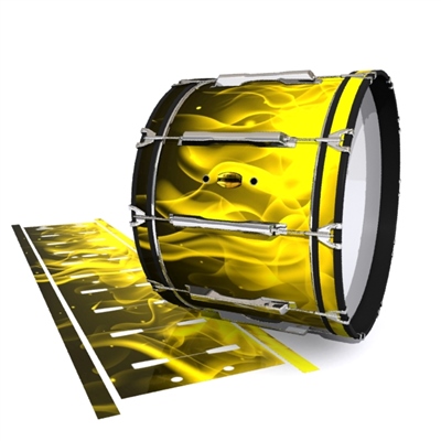 Yamaha 8300 Field Corps Bass Drum Slip - Yellow Flames (Themed)