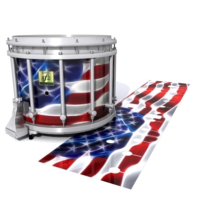 Yamaha 9200 Field Corps Snare Drum Slip - Stylized American Flag