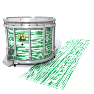 Yamaha 9200 Field Corps Snare Drum Slip - Chaos Brush Strokes Green and White (Green)