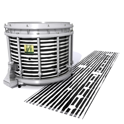Yamaha 9200 Field Corps Snare Drum Slip - Lateral Brush Strokes Black and White (Neutral)