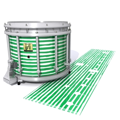 Yamaha 9200 Field Corps Snare Drum Slip - Lateral Brush Strokes Green and White (Green)