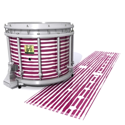 Yamaha 9200 Field Corps Snare Drum Slip - Lateral Brush Strokes Maroon and White (Red)