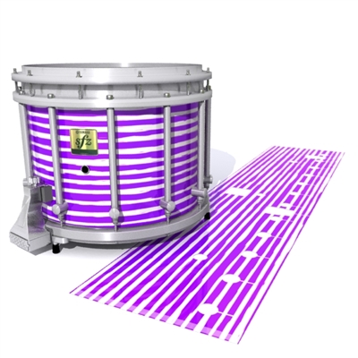 Yamaha 9200 Field Corps Snare Drum Slip - Lateral Brush Strokes Purple and White (Purple)