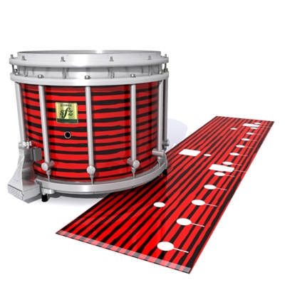 Yamaha 9200 Field Corps Snare Drum Slip - Lateral Brush Strokes Red and Black (Red)