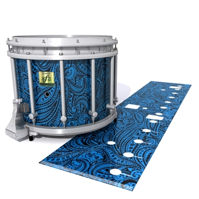 Yamaha 9200 Field Corps Snare Drum Slip - Navy Blue Paisley (Themed)