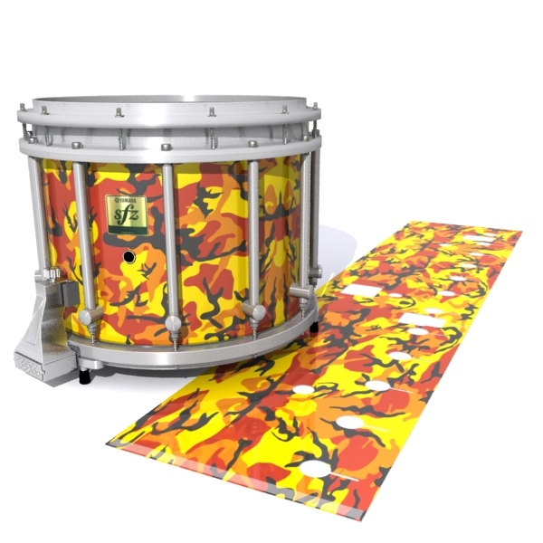 Yamaha 9200 Field Corps Snare Drum Slip - November Fall Traditional Camouflage (Red) (Yellow)