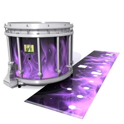 Yamaha 9200 Field Corps Snare Drum Slip - Purple Flames (Themed)