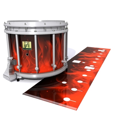 Yamaha 9200 Field Corps Snare Drum Slip - Red Flames (Themed)