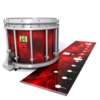 Yamaha 9200 Field Corps Snare Drum Slip - Red Smokey Clouds (Themed)