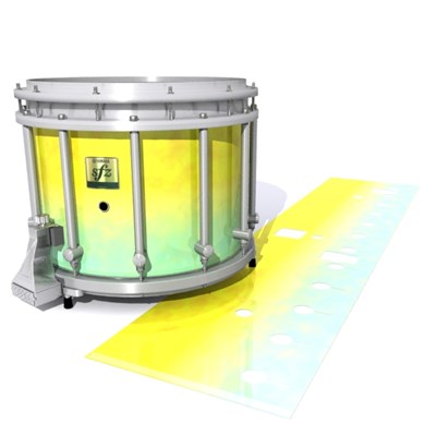 Yamaha 9200 Field Corps Snare Drum Slip - Springtime Fade (Yellow) (Aqua)