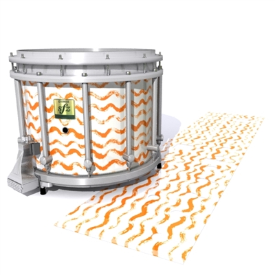 Yamaha 9200 Field Corps Snare Drum Slip - Wave Brush Strokes Orange and White (Orange)