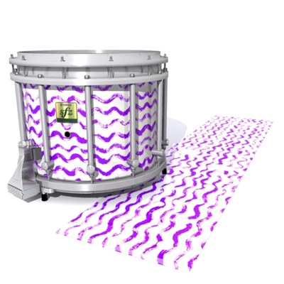 Yamaha 9200 Field Corps Snare Drum Slip - Wave Brush Strokes Purple and White (Purple)