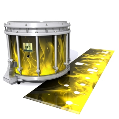 Yamaha 9200 Field Corps Snare Drum Slip - Yellow Flames (Themed)