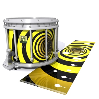Yamaha 9200 Field Corps Snare Drum Slip - Yellow Vortex Illusion (Themed)