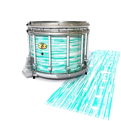 Yamaha 9300/9400 Field Corps Snare Drum Slip - Chaos Brush Strokes Aqua and White (Green) (Blue)